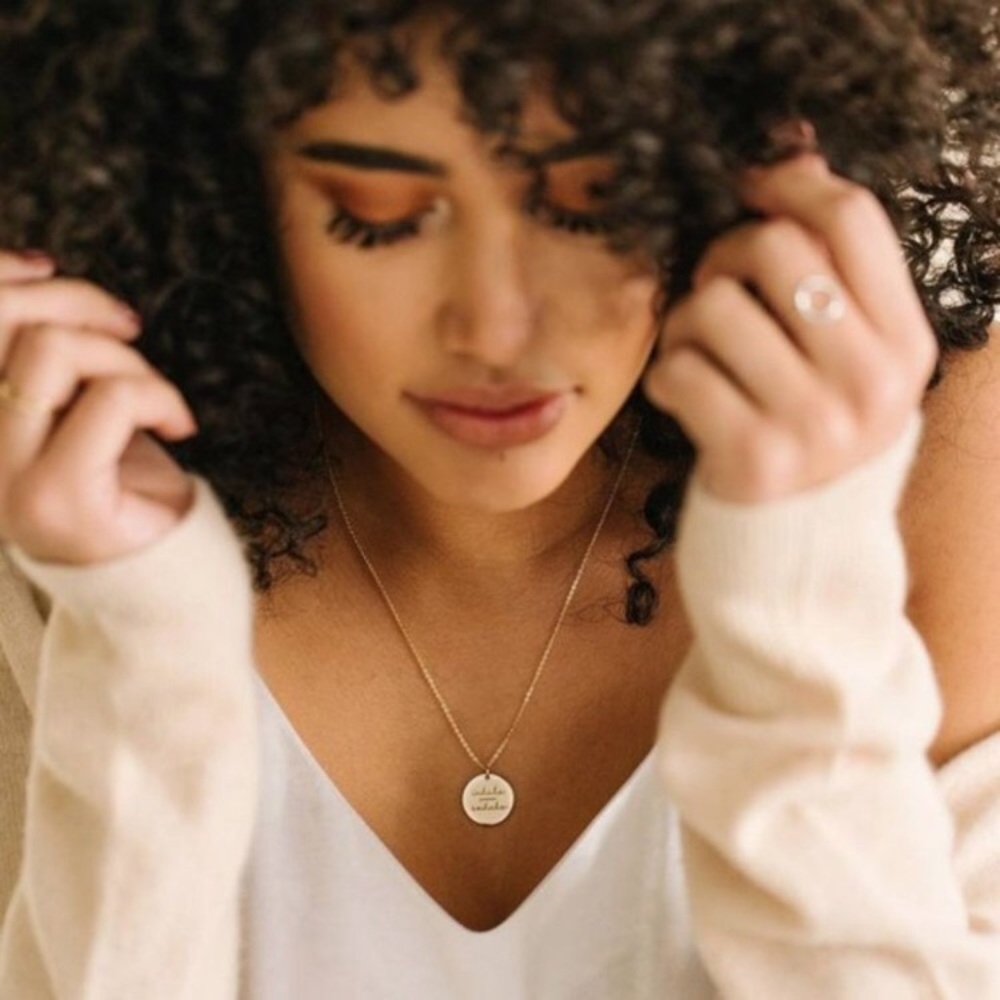 Inner Peace Mantra Bohemian Gold Charm Necklace - Picture 12 of 15
